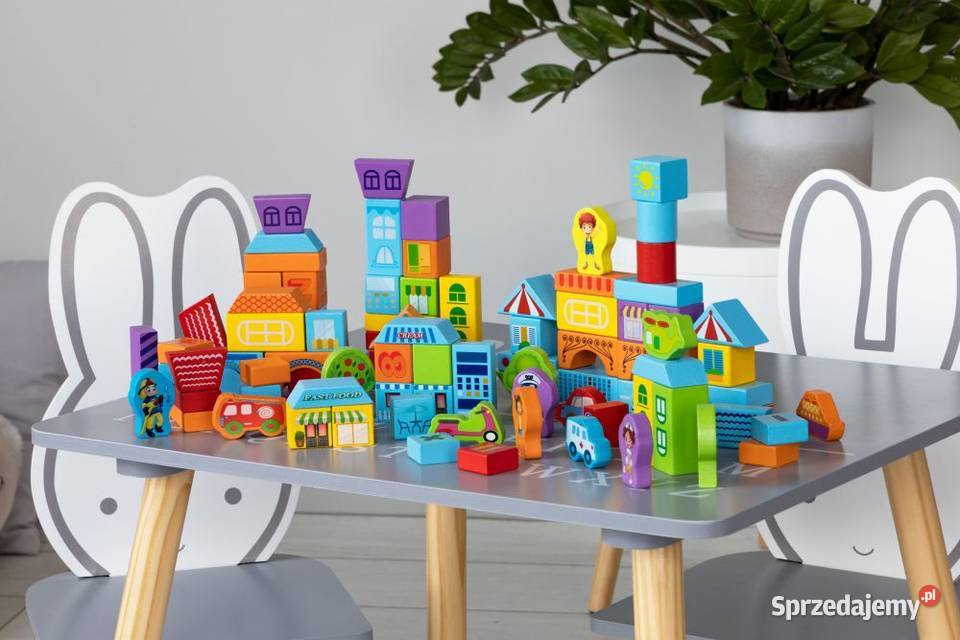 Drewniane klocki edukacyjne miasto 100 sorter sprzedam