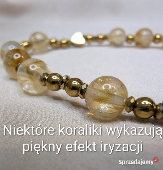 Bransoletka różaniec kamienie cytryn hematyt lubuskie Świebodzin