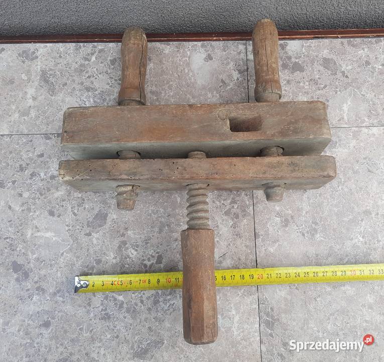 Stary drewniany strug hebel skręcany B073 Tczew