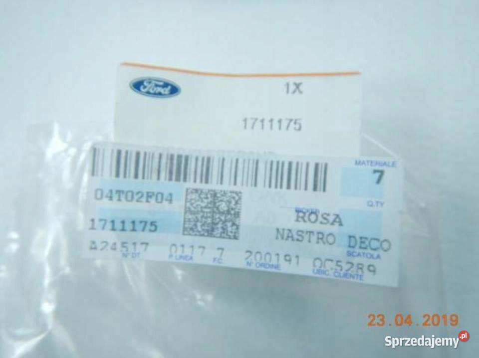 LISTWA OZDOBNA TAŚMA PRAWY TYŁ FORD FIESTA 07 sprzedam