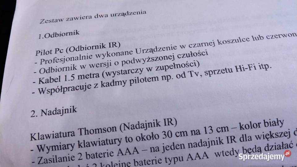 Poręczna Klawiatura bezprzewodowa Thomson nowa mazowieckie Warszawa