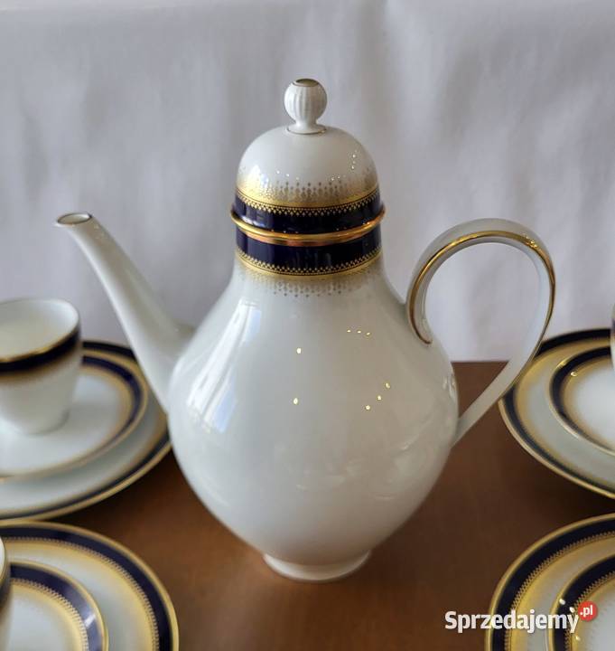 Hutschenreuther Bawaria kobaltowozłoty serwis do Porcelana i szkło