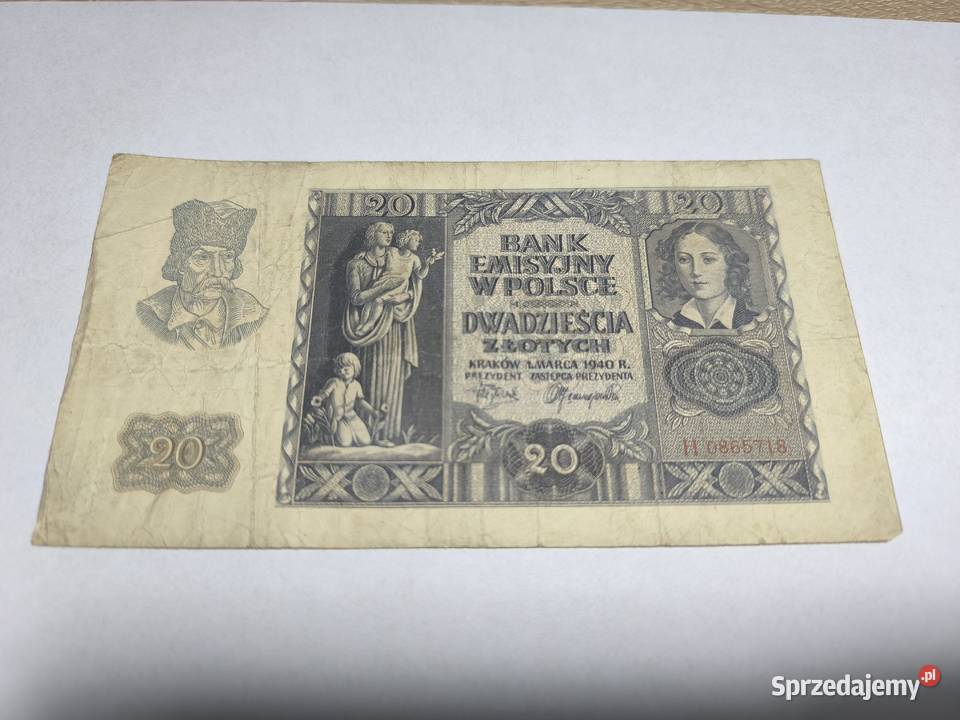 Banknot 20 1940 seria H Otwock