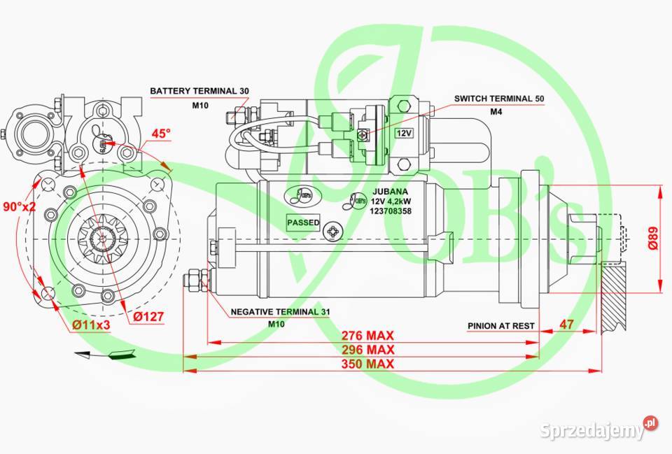 Rozrusznik szybkoobrotowy Ursus Zetor Elektryka i zapłon Biały Kościół