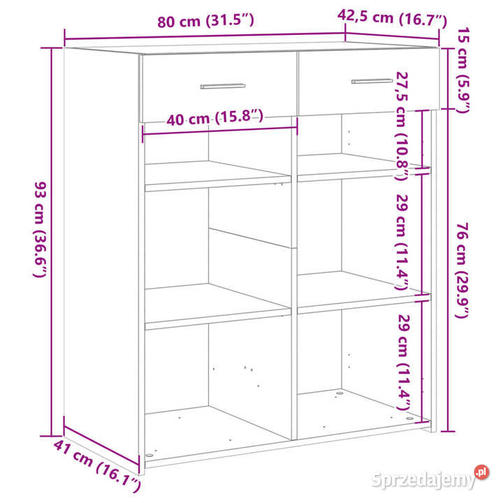 Szafka czarna 80x425x93 materiał drewnopochodny Warszawa