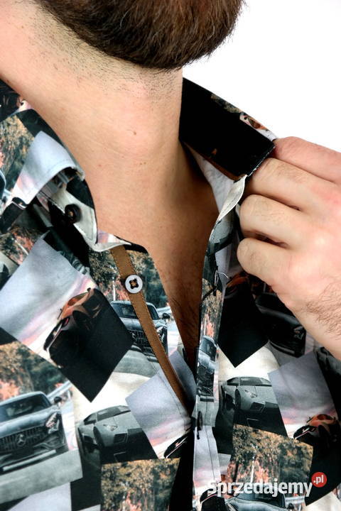 DANIEL BESSI Koszula Męska Fb027 Samochody Moda i Styl wielkopolskie Ostrów Wielkopolski