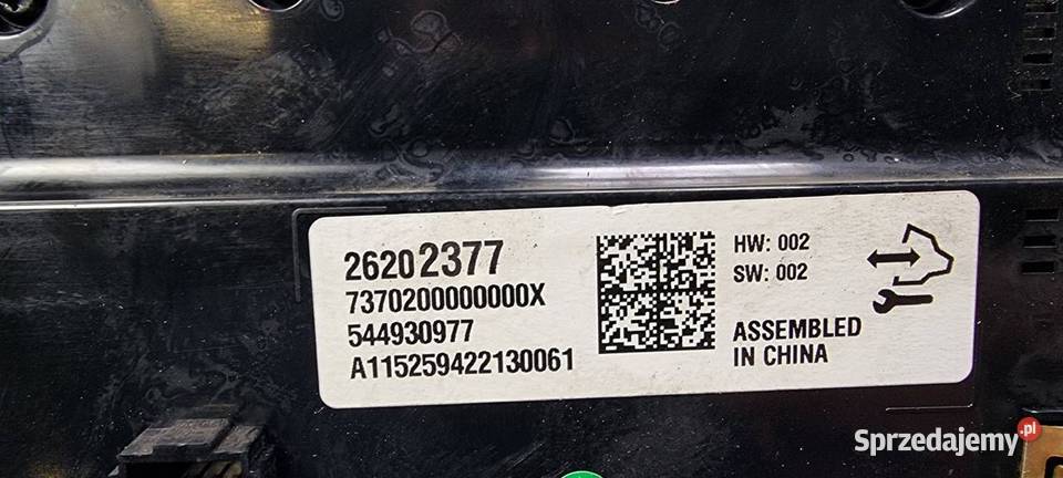 PANEL KLIMATYZACJI OPEL INSIGNIA A LIFT 26202377 Lipno