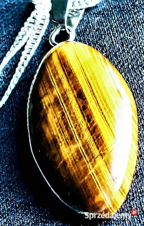 Srebrny Naszyjnik Tygrysie Oko srebro Poraj