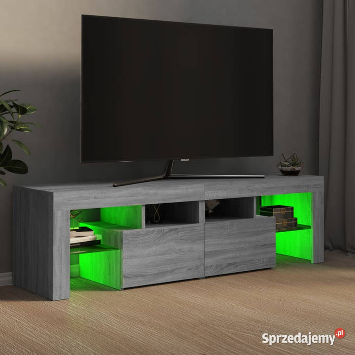 Szafka TV z oświetleniem LED szary dąb sonoma Warszawa