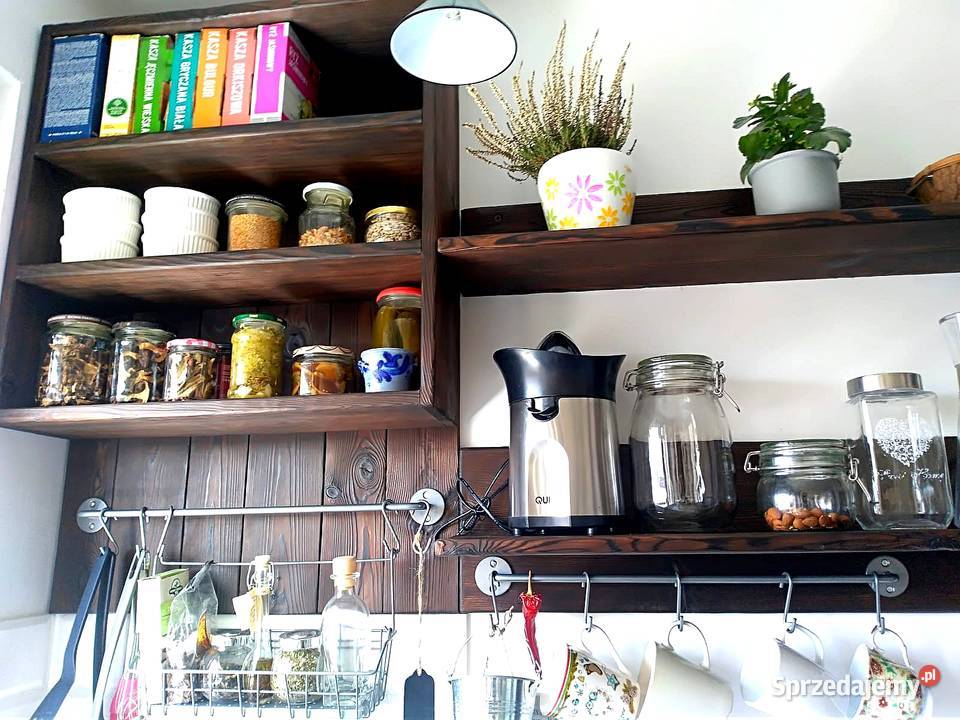 Regał drewniany rustykalny półka drewniana loft 60cm