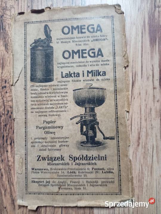Stara reklama przemysł mleczarski kujawsko-pomorskie Bydgoszcz