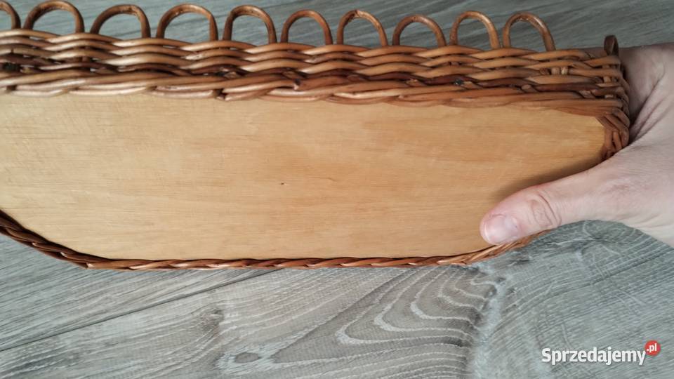 taca drewniana wiklinowa na kubki Dekoracje i ozdoby wielkopolskie