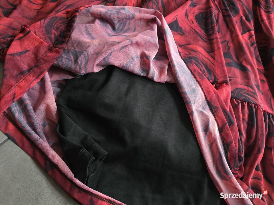 Sukienka z siatki print Róże śląskie Wodzisław Śląski