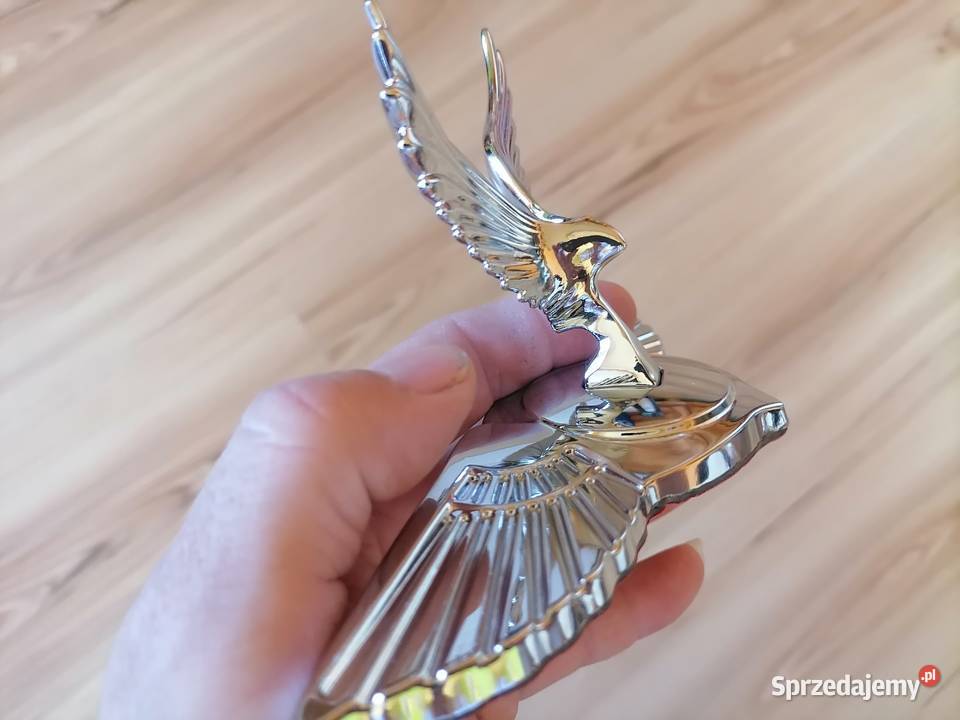 Metalowy chromowany Ornament Orła Konstantynów Łódzki