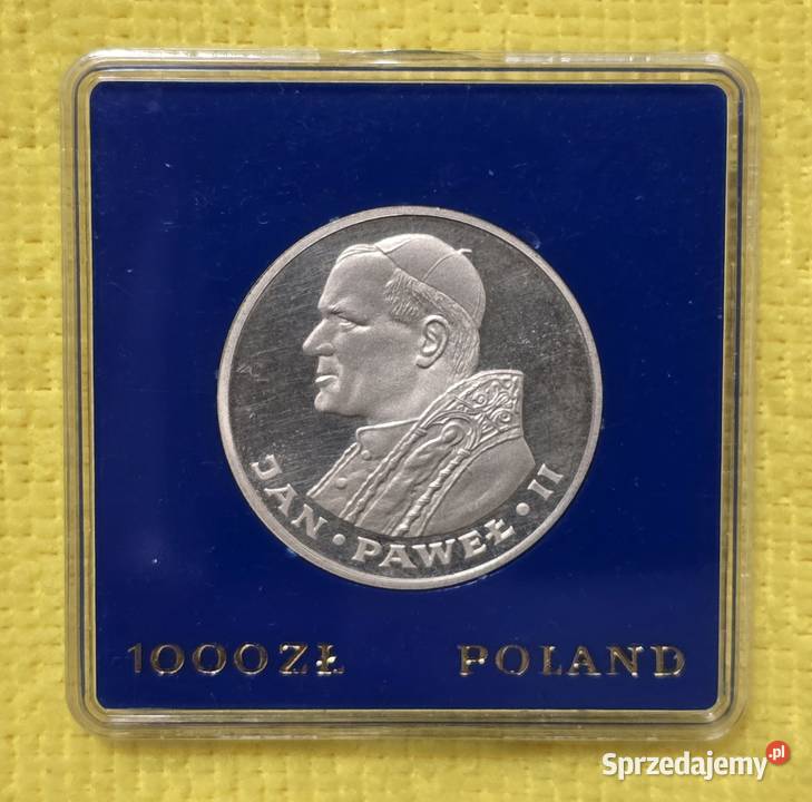 Moneta srebrna z JPII wybita w 1983r poświęcona Busko-Zdrój