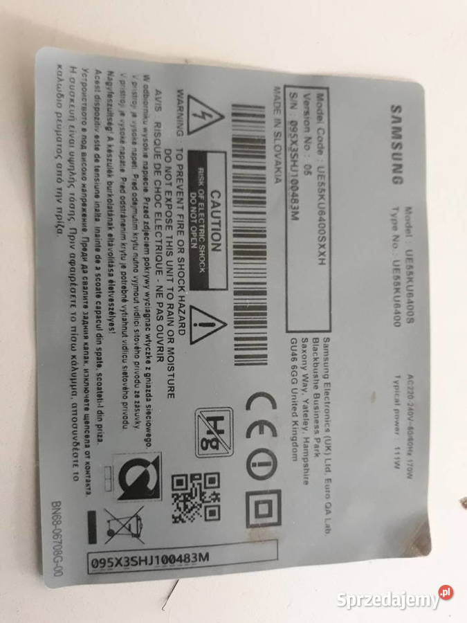 Zasilacz Samsung UE55KU6400 BN4400876C Części i akcesoria sprzedam