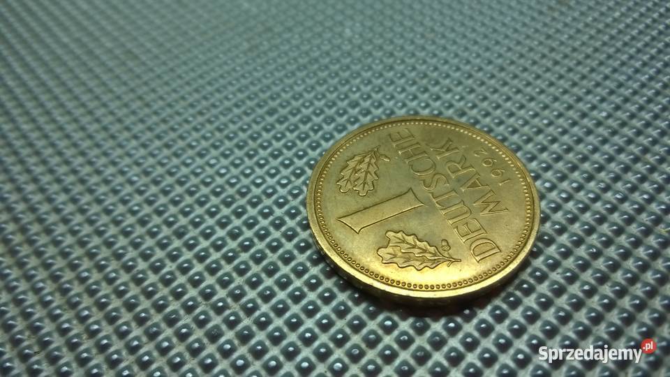 moneta Niemcy 1 marka 1992 złocona 034 Numizmatyka