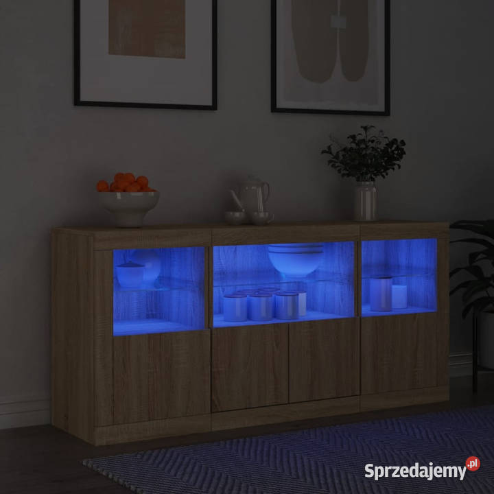 Szafka z oświetleniem LED dąb sonoma 1425x37x67 Dom i Ogród Warszawa