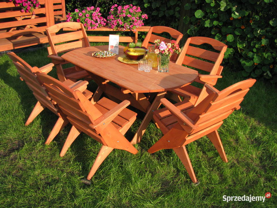 Zestaw drewnianych mebli ogrodowych składanych śląskie Kalety sprzedam