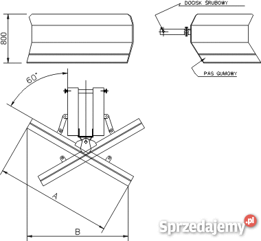 Pług do odśnieżania montaż na widłach wózka Części do maszyn budowlanych Motoryzacja Stalowa Wola