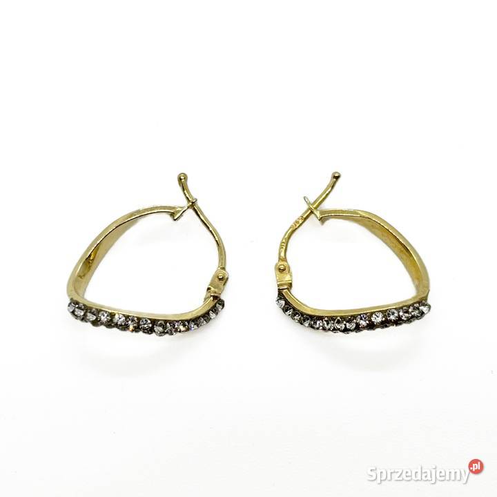 Złote Kolczyki Próby 333 096g Cyrkonie złoto Elbląg