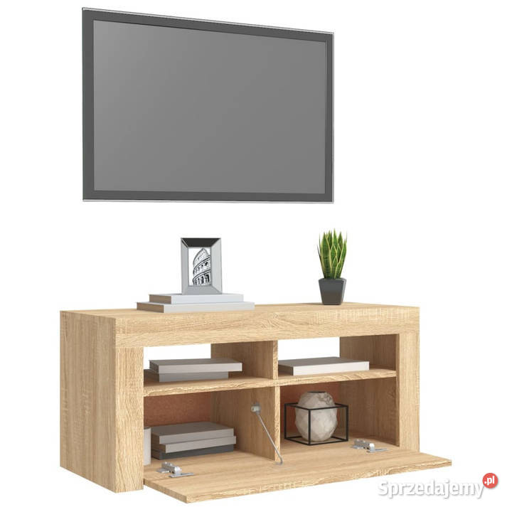 Szafka TV z oświetleniem LED dąb sonoma 90x35x40 Warszawa