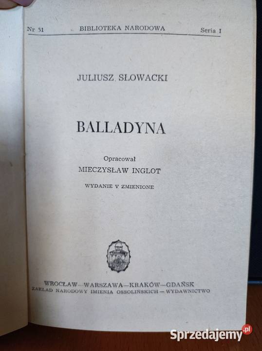 balladyna Słowacki 1976 zakład narodowy imienia Kielce