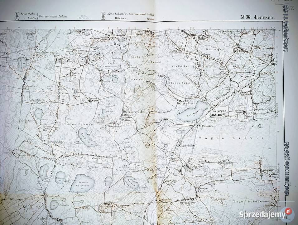 Pruska mapa sztabowa okresu wielkiej wojny Bychawka Trzecia
