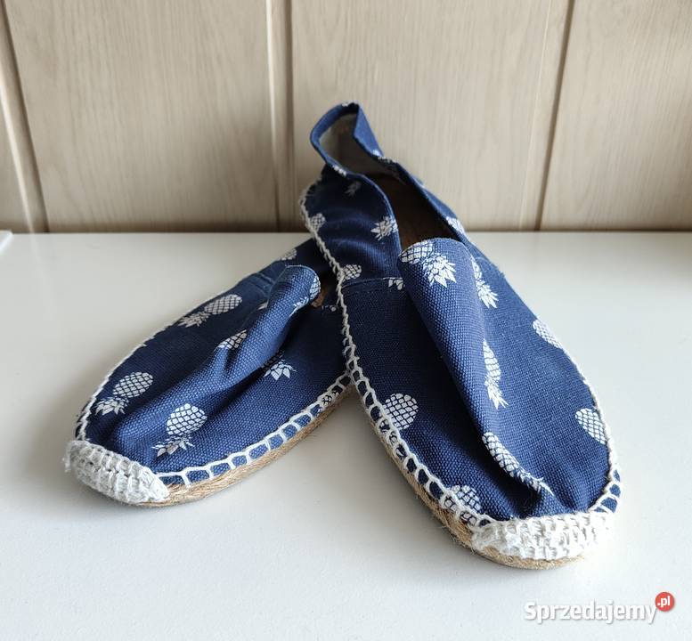 Buty płaskie espadryle 39 granatowe ananasy na Szczecin