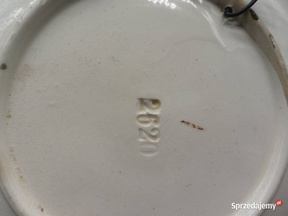 Secesyjny francuski talerz z majoliki XIXwieczny Raszków