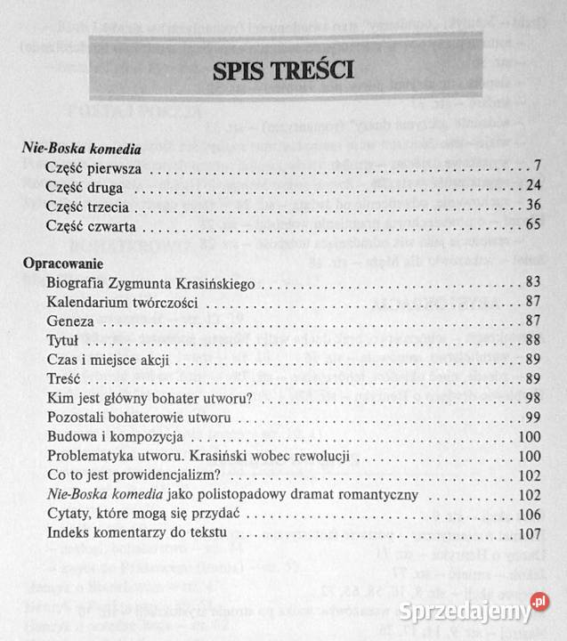 NieBoska komedia Lektura z opracowaniem Zygmunt Chełm