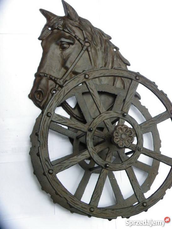 ŻELIWNY UCHWYT NA WĄŻ OGRODOWY KONIK Antyki, Sztuka, Kolekcje