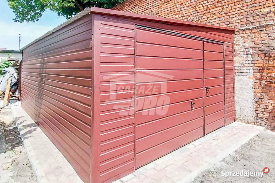Garaż Blaszany 45x7m Brama uchylna Ciemny Brąz Ruda Śląska