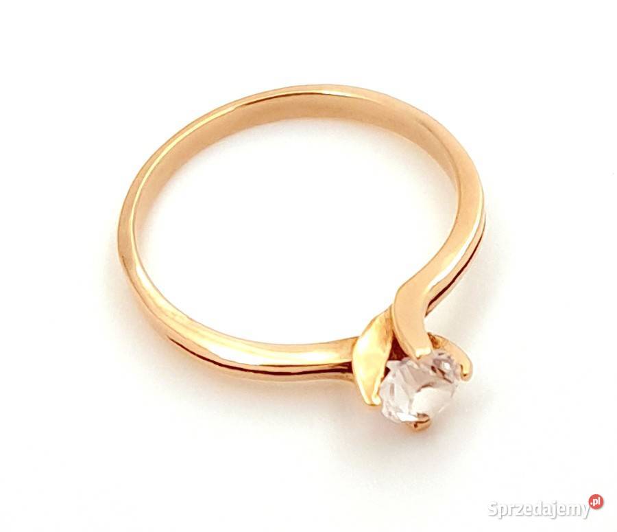 Pierścionek r15 Złoty pr585 classic z jednym Poznań