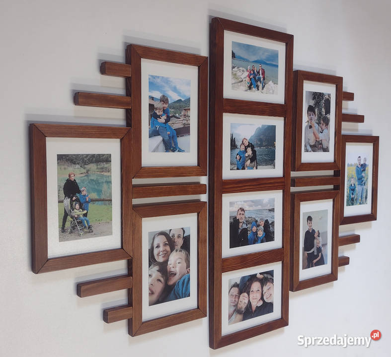 Drewniana Multirama Ramka na 10 zdjęć 15X21 Ramki i ramy Kraków