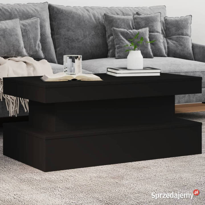 Stolik kawowy z oświetleniem LED czarny 90x50x40