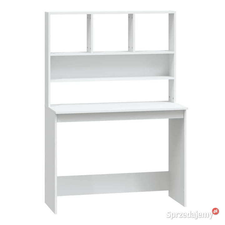 Biurko z półkami białe 102x45x148 materiał Warszawa sprzedam