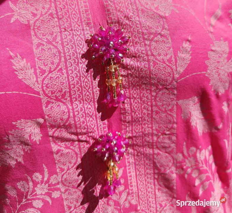 Tunika orientalna S 36 M 38 różowa czarna chusta Szczecin