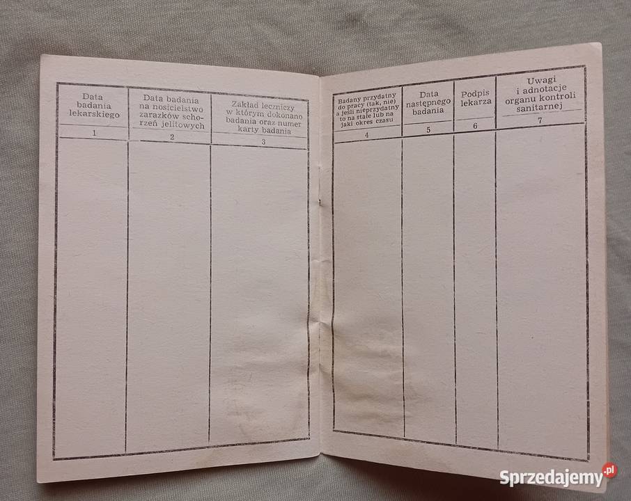 Pracownicza ksiażeczka zdrowia pracownik Koźminek sprzedam