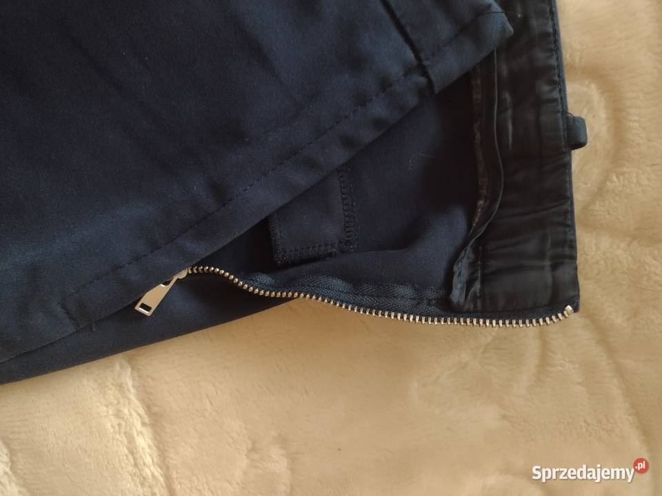 40L ZARAGranatowe spodnie biznesowecygaretki z niebieski Kraków