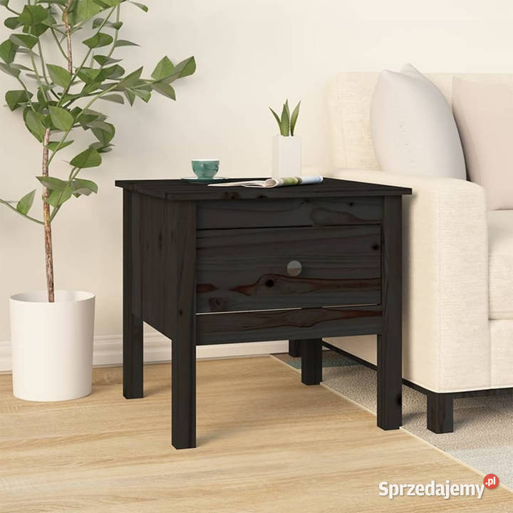 Stolik boczny czarny 50x50x49 lite drewno Warszawa sprzedam