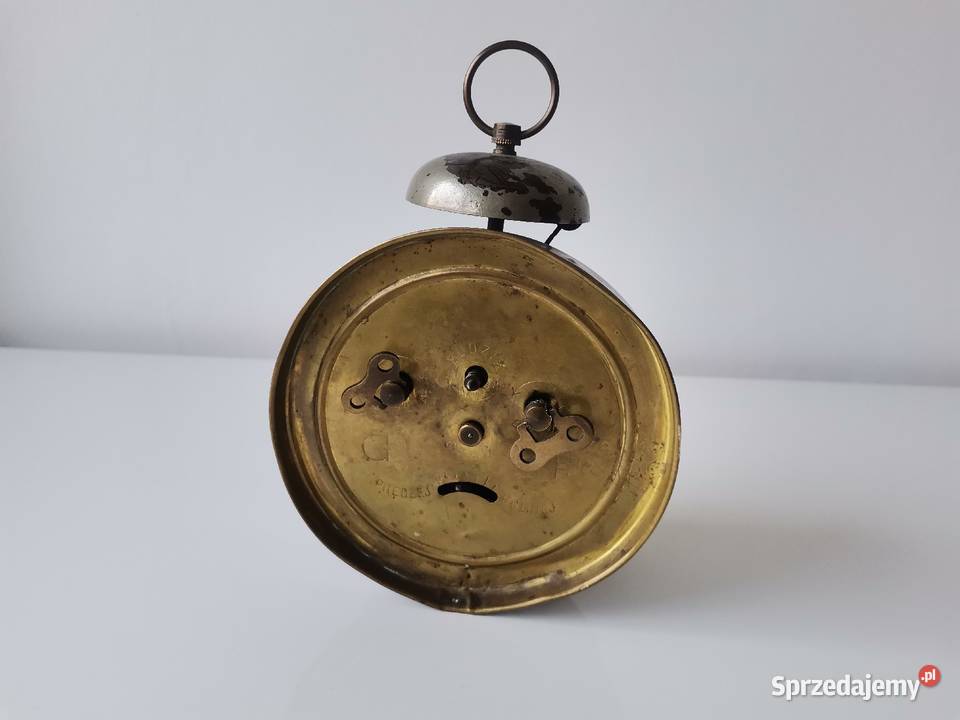 Stary przedwojenny Polski zegar budzik GF śląskie Katowice