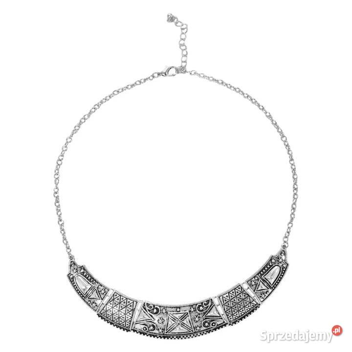 Naszyjnik chocker srebrny kolor etno boho Szczecin