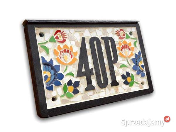 Tabliczka adresowa ceramiczna z numerem na dom Warszawa