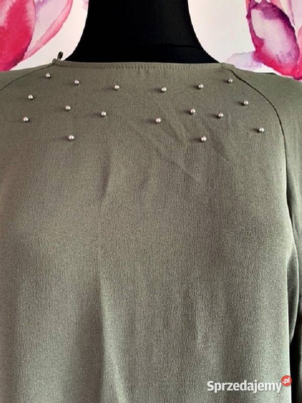 primark sukienka khaki luźny fason perełki nowa Rozmiar 38(M) sprzedam