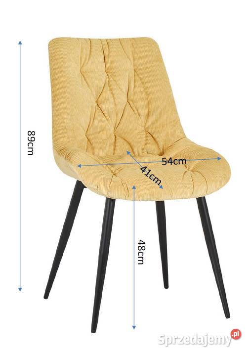 Żółte Krzesło Tapicerowane Pik Wysyłka 24H 89cm Stoły, krzesła, biurka Tarchały Małe