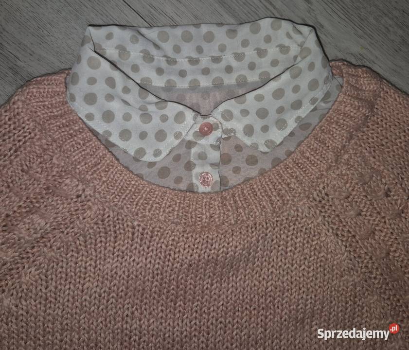 Sweter damski Next Jumper pink groszki 40L
