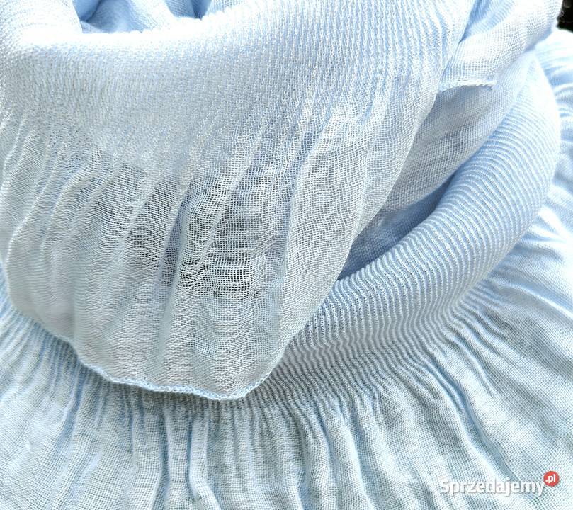 Długi niebieski szal HM błękitny szalik chusta Dodatki Moda i Styl Szczecin