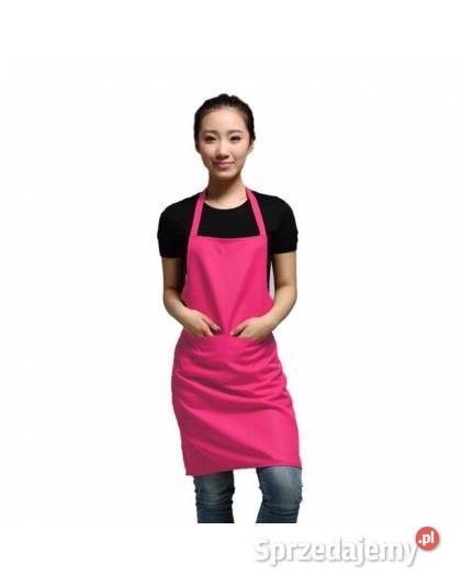Nowy Różowy Fartuch kuchenny z kieszenią Ścierki, rękawice i fartuchy