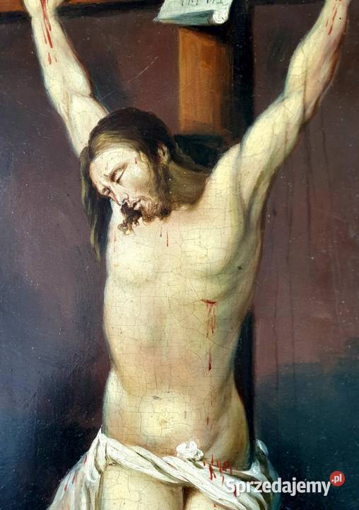Obraz Jezus Chrystus Ukrzyżowany XIXw 015 mazowieckie Warszawa